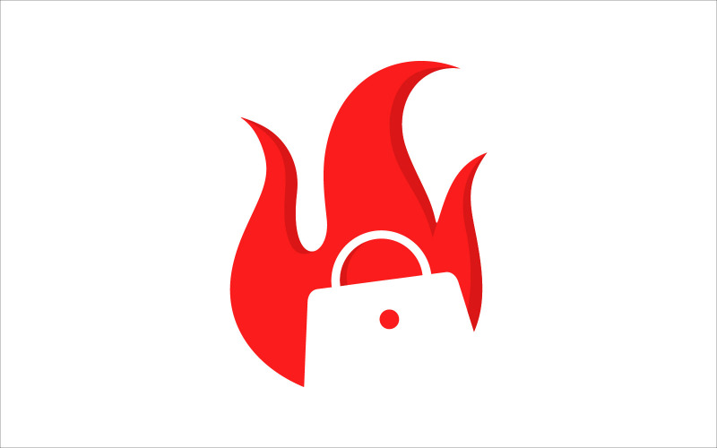 Red Burn Bag Vector Logo Design Logo modello
