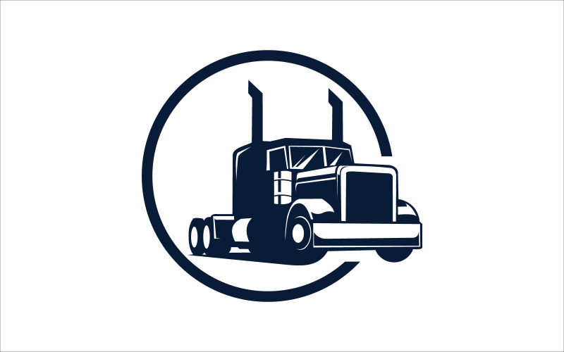 Синій вантажівка векторний логотип шаблон оформлення логотипу