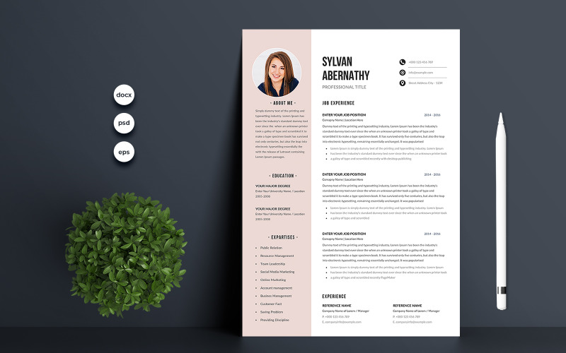 Download Резюме "Sylvan Abernathy Premium Resume Template" / Sylvan Abernathy Premium Resume Template - Резюме на тему графика 1 page resume,2 page resume,a4,blue,clean resume,clean,cover letter,creative,cv template,cv,design,document,infographic,microsoft word,minimalist,modern resume,modern,photoshop,portfolio,prof