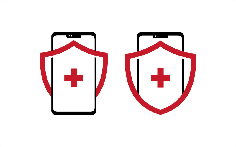 Chytrý telefon zabezpečení vektorové Logo Design