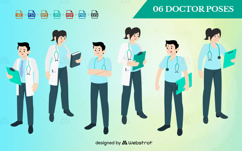 Download Vector "Doctor  Graphic Pack - Vector Image" / Doctor  Graphic Pack - Vector Image - Vector на тему графика clinic,doctor,vector,doctorate,female,health,healthcare,hospital,illustration,male,medicable,medical,medicine,nurse,occupation,people,person,physician,uniform,woman