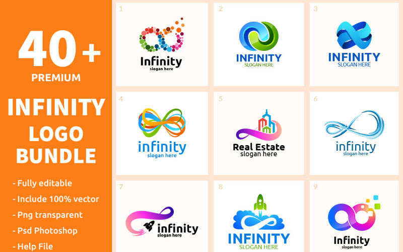 Download Шаблон логотипа "40+ Infinity Logo Bundle" / 40+ Infinity Logo Bundle - Шаблон логотипа на тему графика infinity,infinite,multimedia,perfect,marketing,media,connect,unlimited,logo,network,consulting,forever,entertainment,web,hosting,agency,architecture,service,endless,data