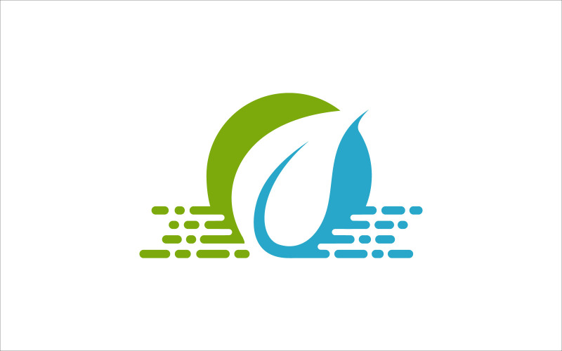 Blad en Water Vector Logo ontwerp