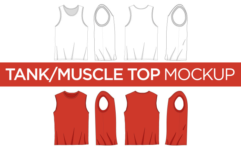 Tank Tops and Muscle Shirt Tops Vector Mockup