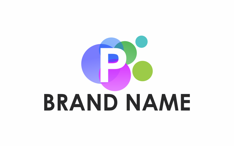 Буква P круг шаблон логотипа