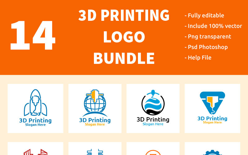 10+ 3D Printing Logo-bundel