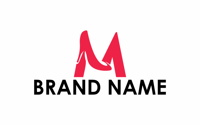 Modèle de logo de chaussures lettre M