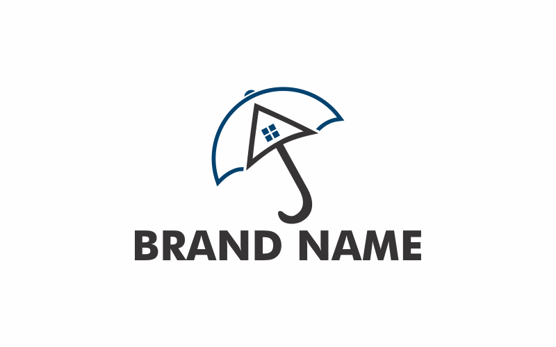Plantilla de logotipo de paraguas Houseline