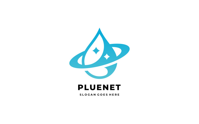 Schoonmaak Drop Planet Logo sjabloon
