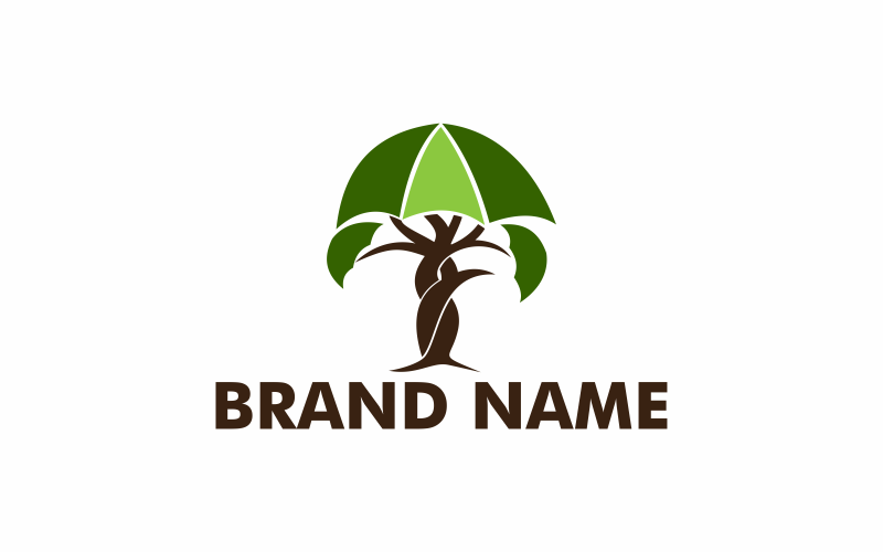 Şemsiye Ağacı Logo Şablonu