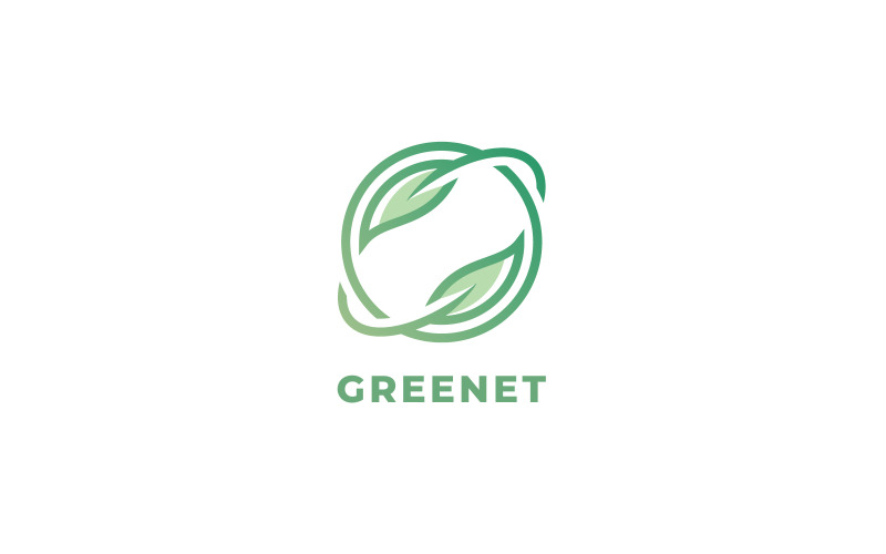 Zöld levelek bolygó logó sablon