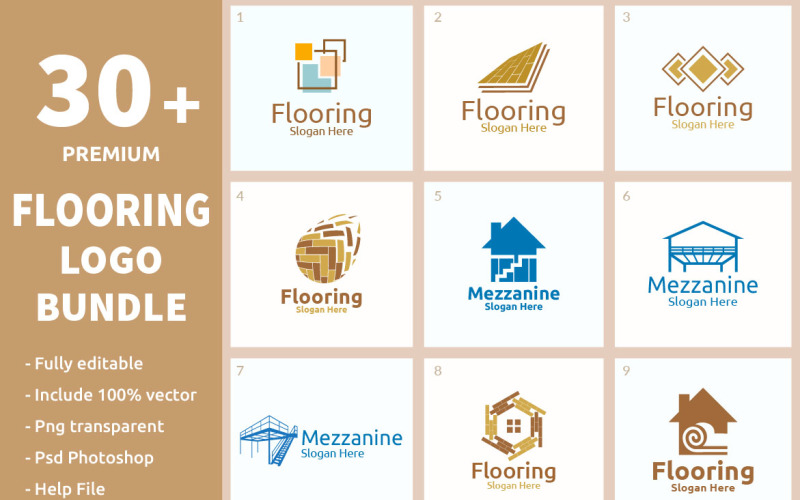 Download Шаблон логотипа "30+ Flooring Logo Bundle" / 30+ Flooring Logo Bundle - Шаблон логотипа на тему графика flooring,laminate,carpet,vinyl,plank,hardwood,installation,mezzanine,linoleum,wood,logo,vector,floor,interior,parquet,deck,kitchen,porcelain,travertine,marble