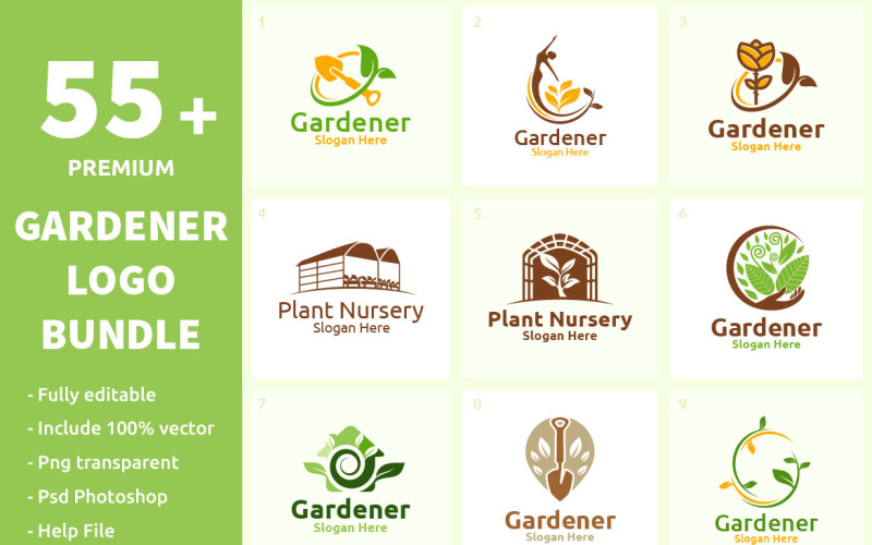 Download Шаблон логотипа "55+ Gardener Logo Bundle" / 55+ Gardener Logo Bundle - Шаблон логотипа на тему графика garden,zen,plants,backyard,flowering,scoop,gate,lawn,outdoor,planters,balcony,decor,wooden,bonsai,maintenance,rose,stone,succulent,aubrieta,butterfly