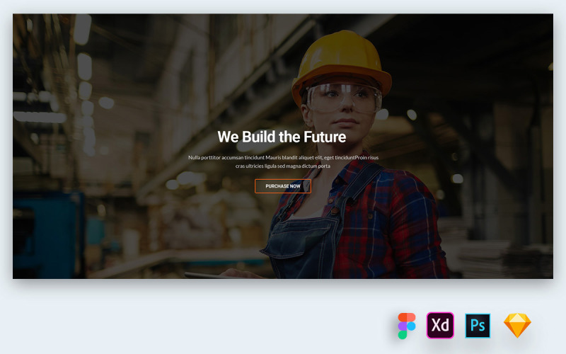 En-tête de héros pour les sites Web des entreprises de construction