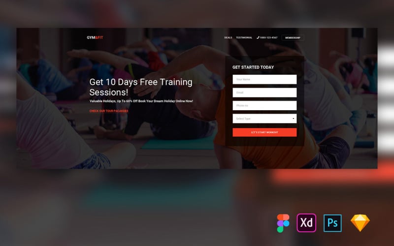 Hero Header voor fitnesswebsites