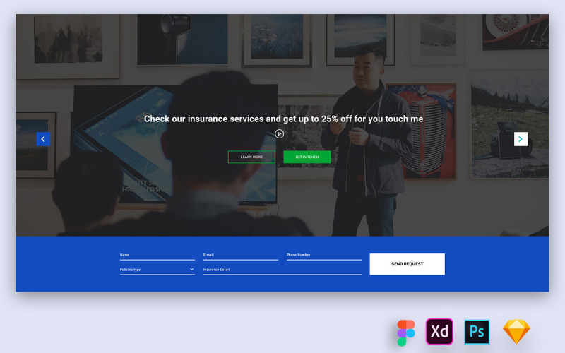 Hero Header für UI-Elemente von Agentur-Websites