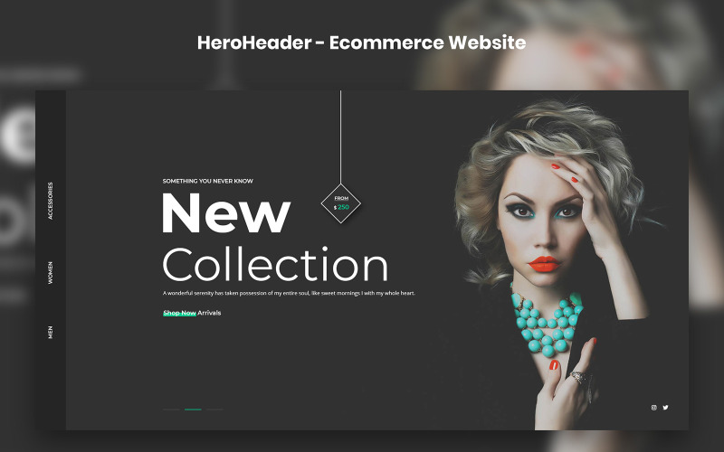 HeroHeader para elementos de la interfaz de usuario del sitio web de comercio electrónico