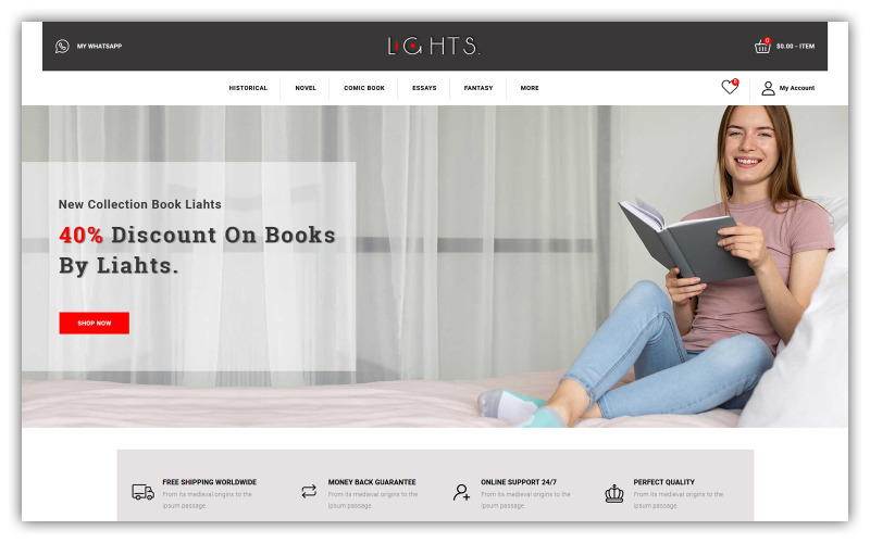 Lights - OpenCart шаблон книжного магазина