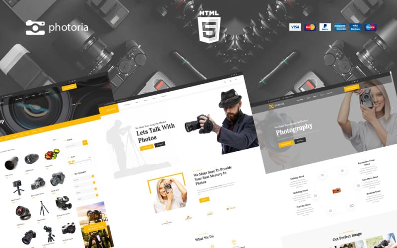 Photoria摄影展示柜和精品网站模板