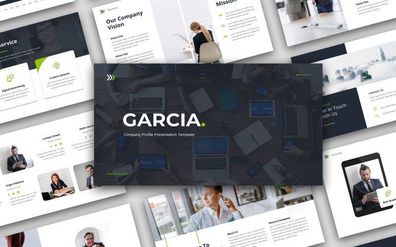 Garcia - PowerPoint-mall för presentation av företagsprofil