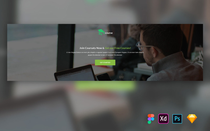 Hero Header dla witryn internetowych kursów online