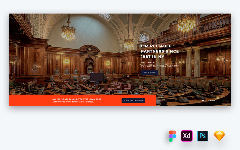 En-tête de héros pour les sites Web des agences d'avocats
