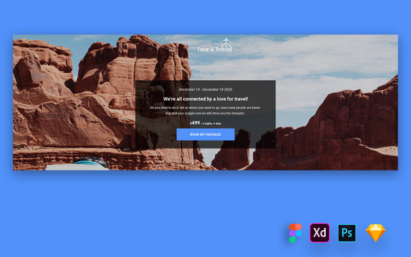 Hero Header für Reisebüro-Websites