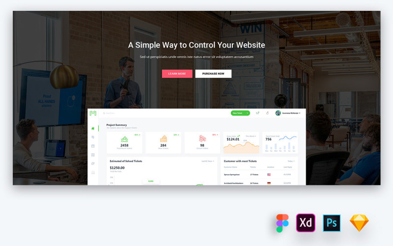 Hero Header für Websites von Softwareagenturen