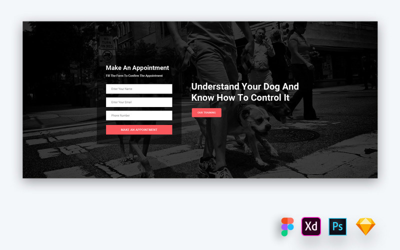 Hero Header per i siti web di addestramento degli animali domestici
