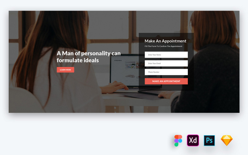 Sate - En-tête de héros pour les sites Web des formateurs