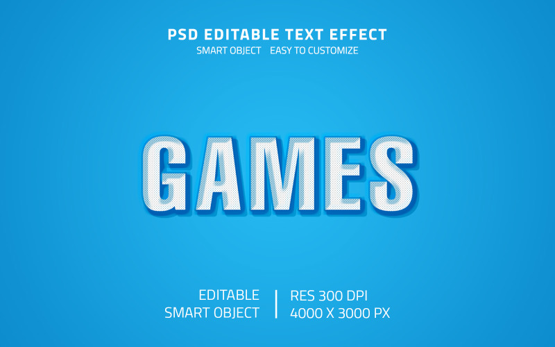 Düzenlenebilir Oyunlar Stili Metin Efekti PSD Şablonu
