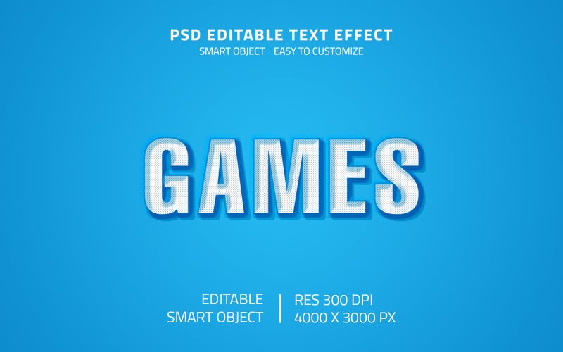 Redigerbar spelstil texteffekt PSD-mall