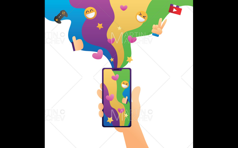 Smartphoneunderhållning - Illustration