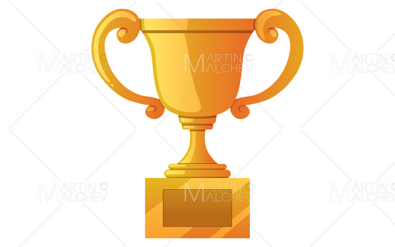 Download Иллюстрация "Trophy on White" / Trophy on White - Иллюстрация на тему графика trophy,gold,golden,success,antique,cup,achievement,prize,first,winner,sport,champion,victory,award,leader,ceremony,championship,best,goblet,win