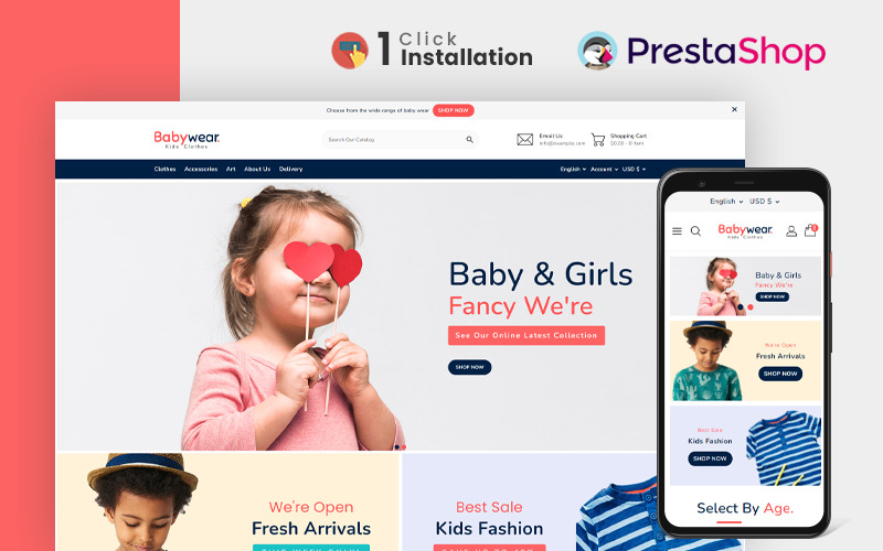Bebek Giyim Giyim Mağazası Prestashop Teması