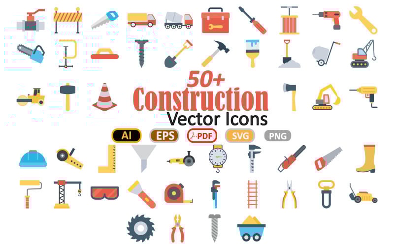 Download Набор иконок "Construction Tools" / Construction Tools - Набор иконок на тему industrial tool icon,construction tool,pipe fittings,barricade,carpenting tool,delivery cargo,cement mixer,hand tool,maintenance gadget,construction machine,drill machine,handyman,cement leveler,mainten