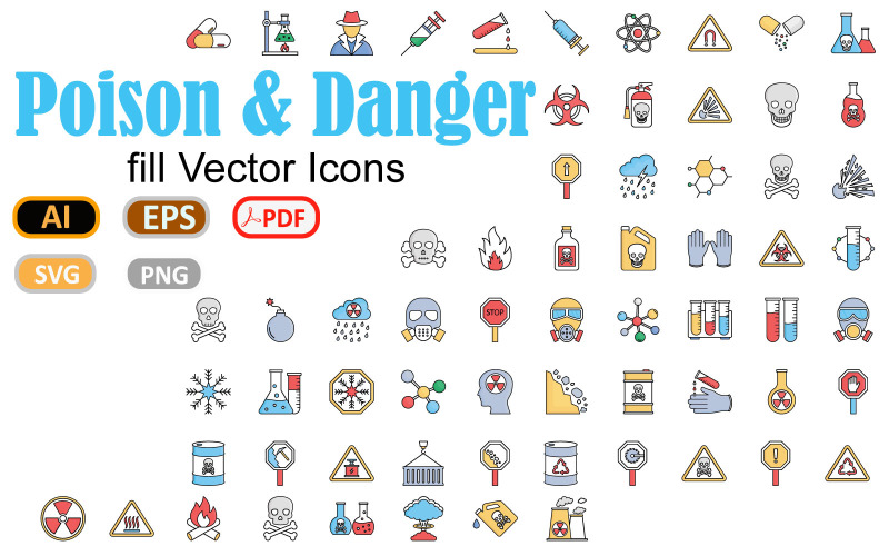 Отрута та небезпека символи Iconset