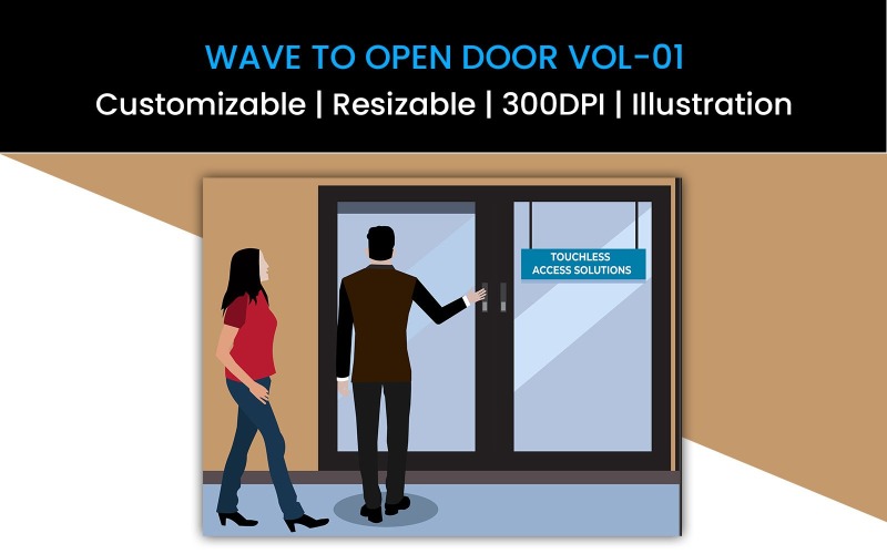 Download Иллюстрация "Wave to Open Door Vol-01" / Wave to Open Door Vol-01 - Иллюстрация на тему графика vector,wave to open door,non contact door,protection,security access solution,security gates,access,entrance,touchless,access solution,password,illustartion,biometric,digital,device,sensor,sm
