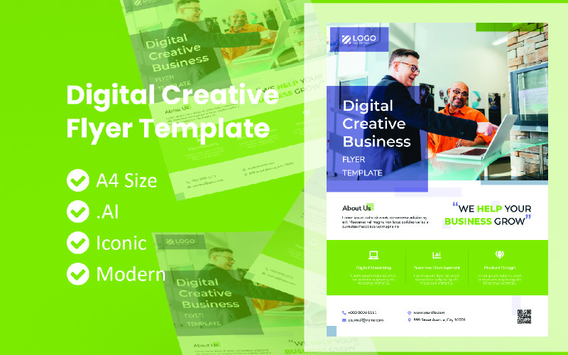 Flyer für digitales kreatives Geschäft