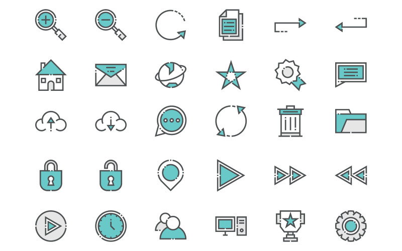 Download Набор иконок "Essential Online Web Icons Set" / Essential Online Web Icons Set - Набор иконок на тему computer analysis,circuit,communication,communication icons,computer,connection,data,digital communication,icon set,icons,internet,media,mobile,network,network icons,social,technology,vector