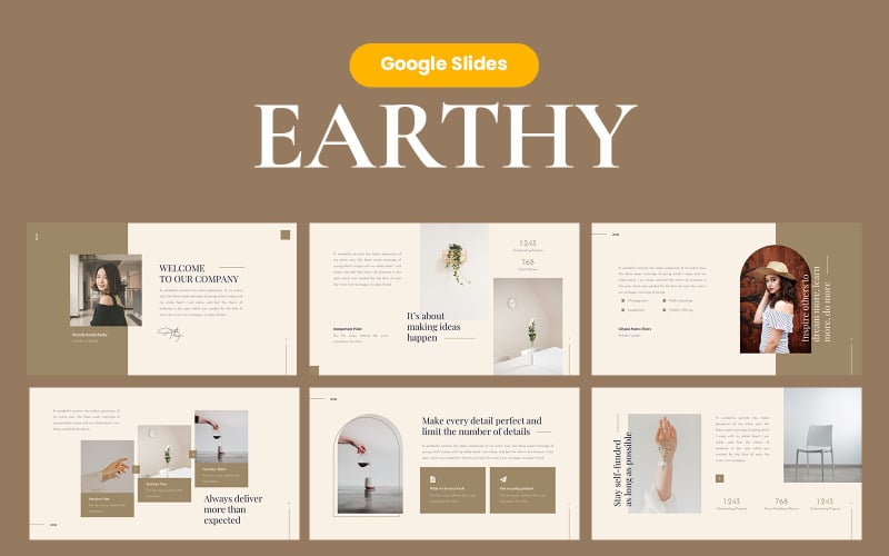 Földes, elegáns GoogleSlide bemutató sablon