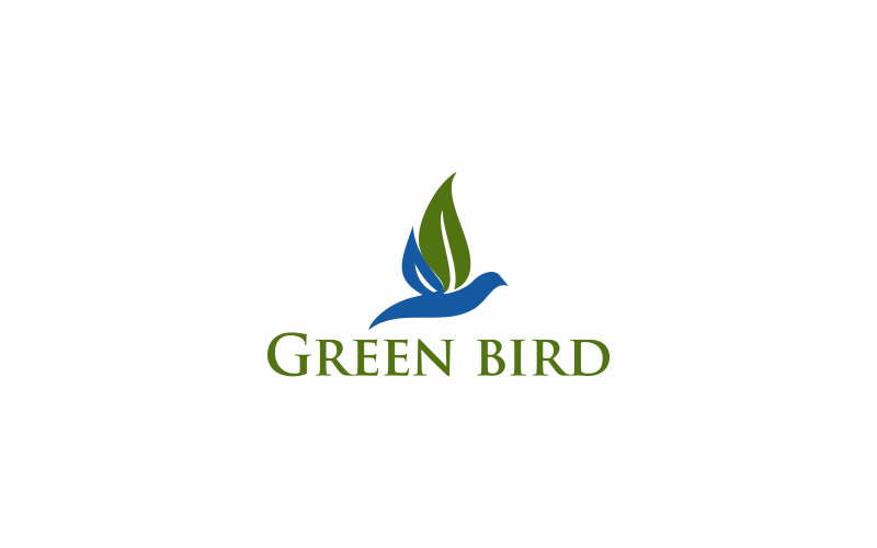 Download Шаблон логотипа "Green Bird Logo Template" / Green Bird Logo Template - Шаблон логотипа на тему графика bird,green,wildlife,nature,colorful,beautiful,white,isolated,blue,color,feather,tropical,exotic,branch,natural,cute,small,fauna,bright,beauty