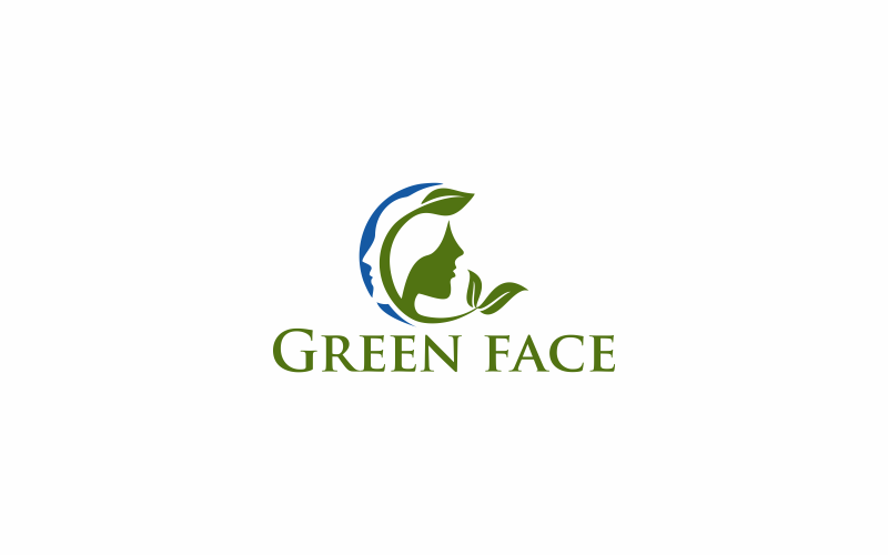 Download Шаблон логотипа "Green Face Logo Template" / Green Face Logo Template - Шаблон логотипа на тему графика face,green,mask,care,health,beauty,spa,natural,skin,cosmetic,woman,medical,hair,coronavirus,hygiene,salon,organic,cosmetology,flu,blue