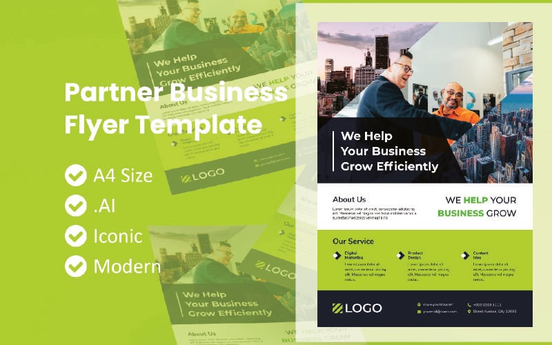 Download Фирменный стиль "Partner Business Flyer Template" / Partner Business Flyer Template - Фирменный стиль на тему графика flyer template,flyer business,print template,advertising,promotion flyer,brochure template,flyer mockup,flyer bundle template