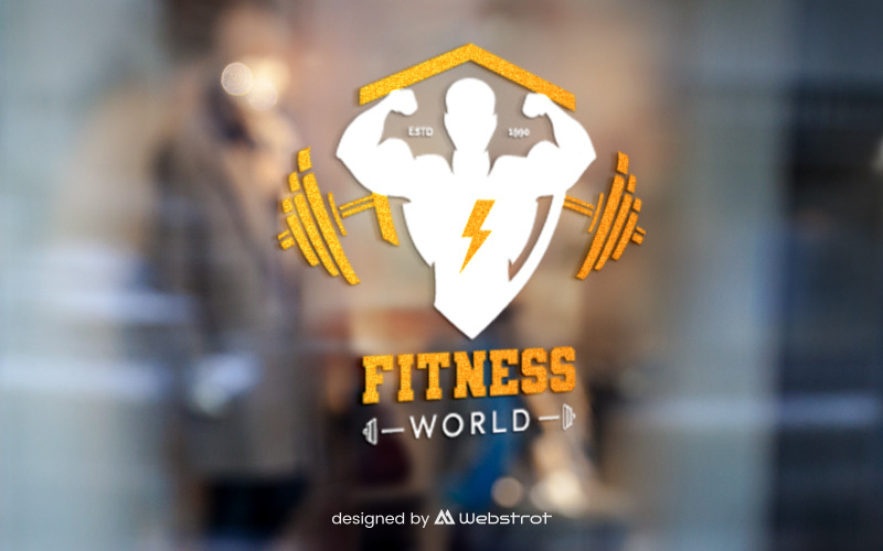 Шаблон логотипа логотипа мира фитнеса