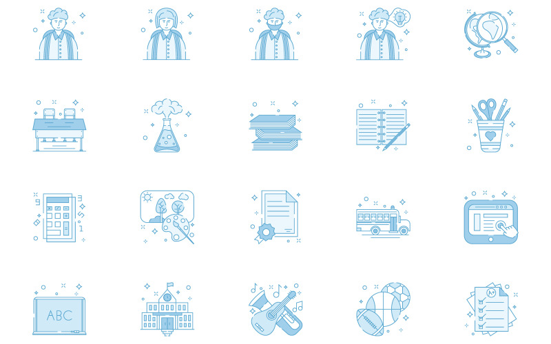 Download Набор иконок "School and Education Icons" / School and Education Icons - Набор иконок на тему people art,artist,artistic,artwork,brush,character,child,childhood,class,creativity,development,education,hobby,human,kid,knowledge,learn,learning,paint,painting