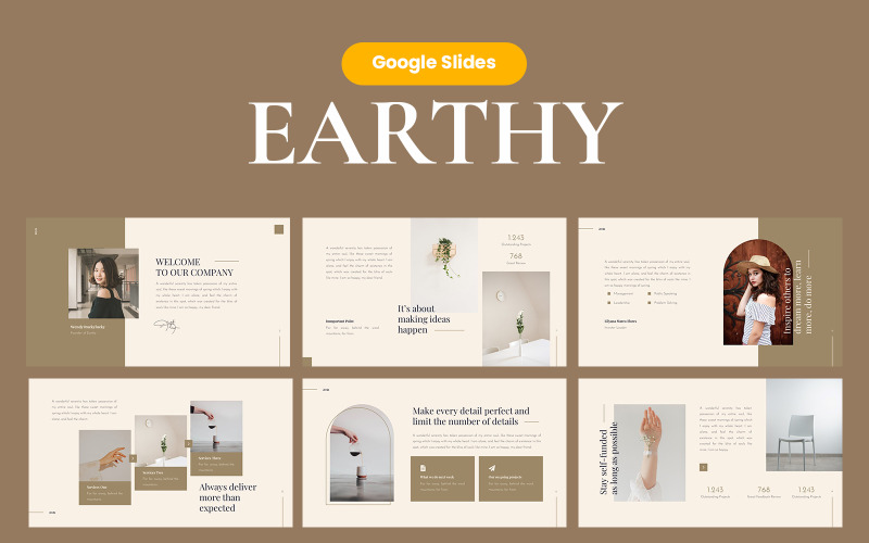 Землистый элегантный шаблон презентации GoogleSlide