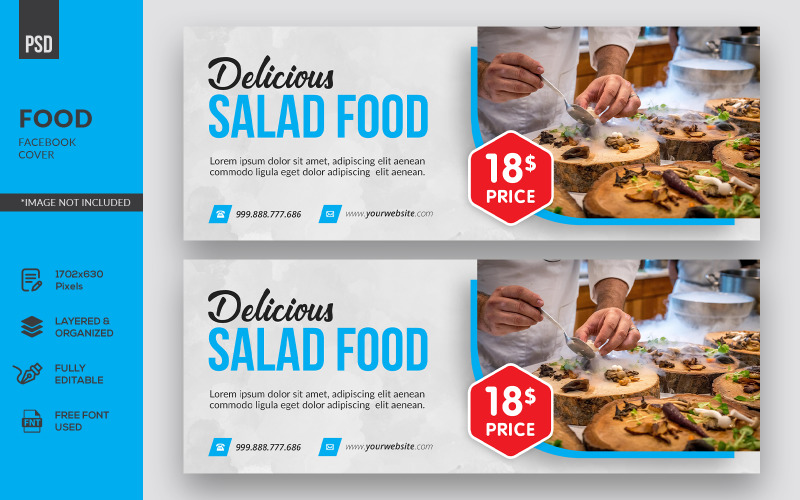 Download Шаблон для соцсетей "Creative Food Facebook Cover" / Creative Food Facebook Cover - Шаблон для соцсетей на тему графика business,facebook,banner,timeline,cover,marketing,food,restaurant,page,web,promotion,social,media,template,graphic,psd,cafe,fb,menu,vegetables