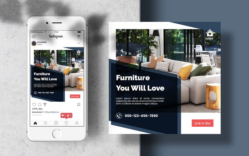 Download Шаблон для соцсетей "Furniture Template Instagram Banner for Social Media" / Furniture Template Instagram Banner for Social Media - Шаблон для соцсетей на тему графика template,banner,modern,furniture,poster,post,social,square,editable,social media,interior,social banner,living room,social media post,minimalist interior,home interior,social media templates,