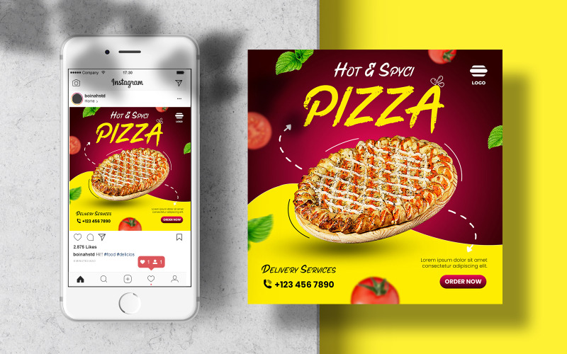 Instagram Food Banner Template Post for Social Media